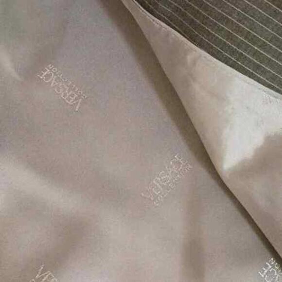 Versace WOOL Jacket Size 52  Gray w light Pinstripe Two Button Sport Coat Luxury - Picture 11 of 15